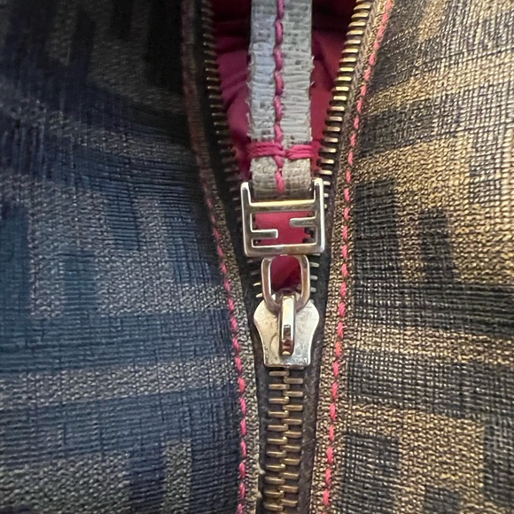 Authentic Fendi Brown/Black Zucca Logo Canvas Tote - Picture 13 of 16